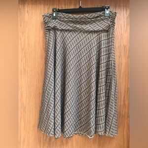 Kenneth Cole Reaction Nylon Flared Black Brown Checked Design Skirt